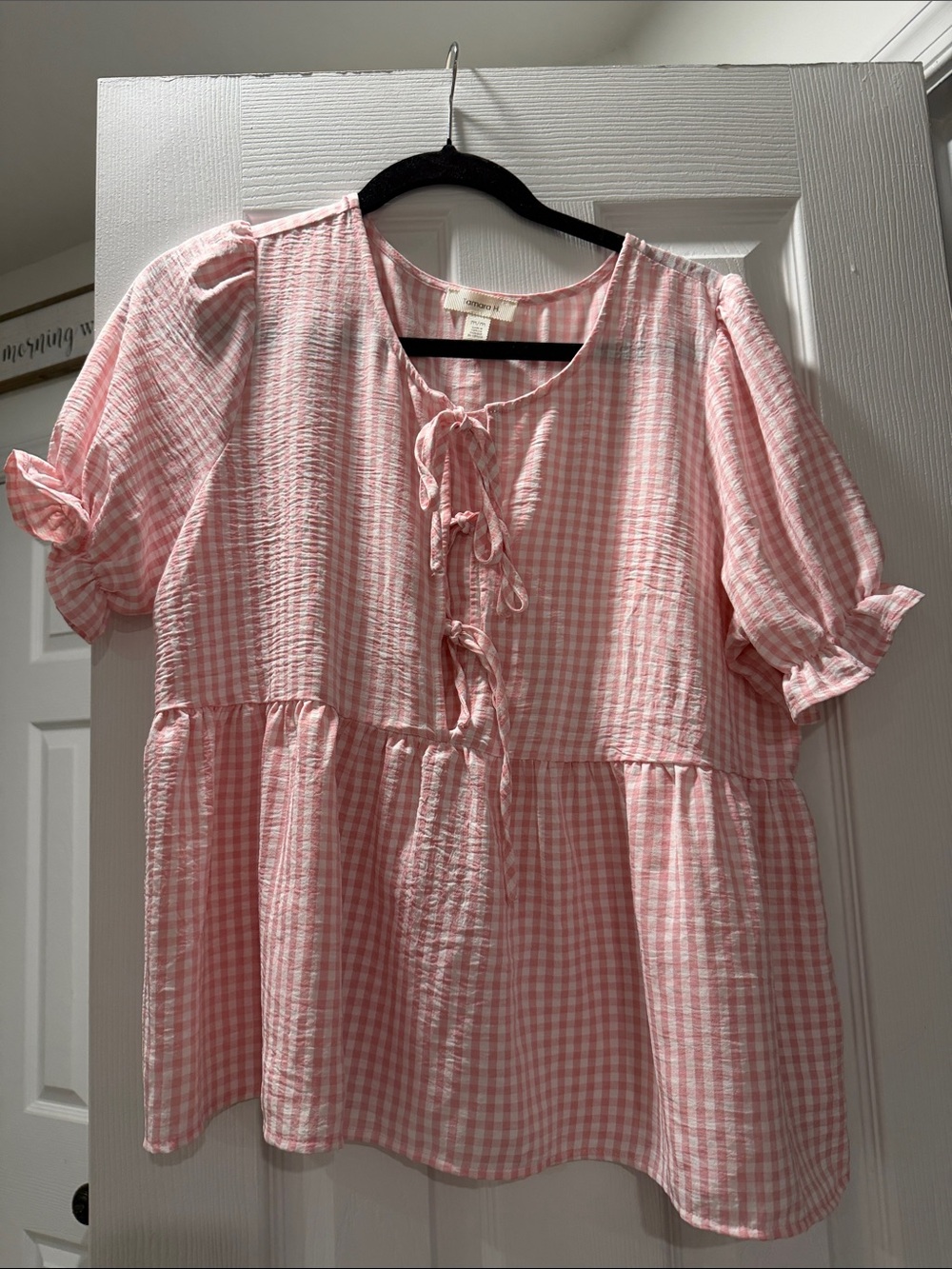 Pink Gingham Blouse